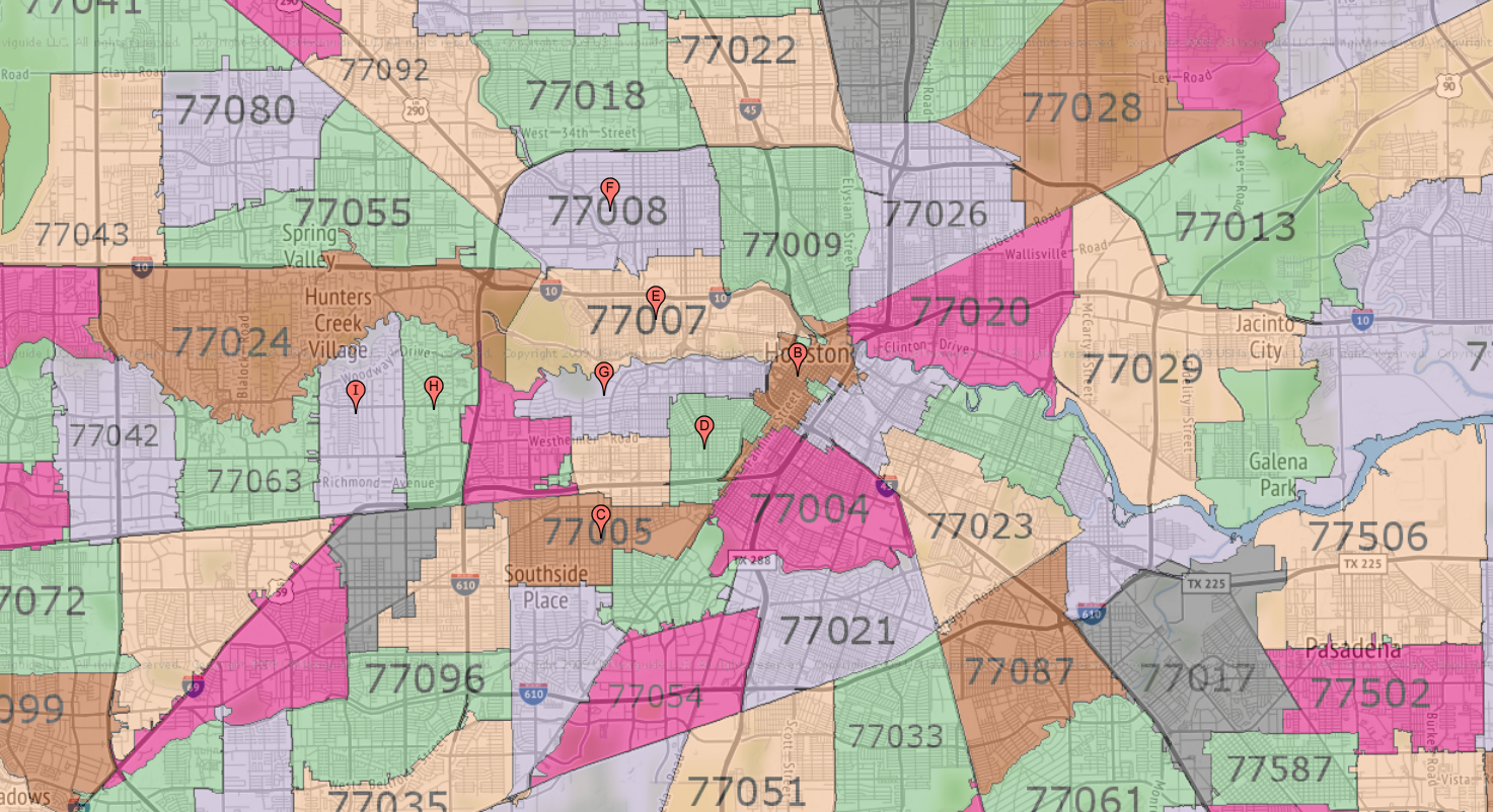 Houston Zip Code Map
